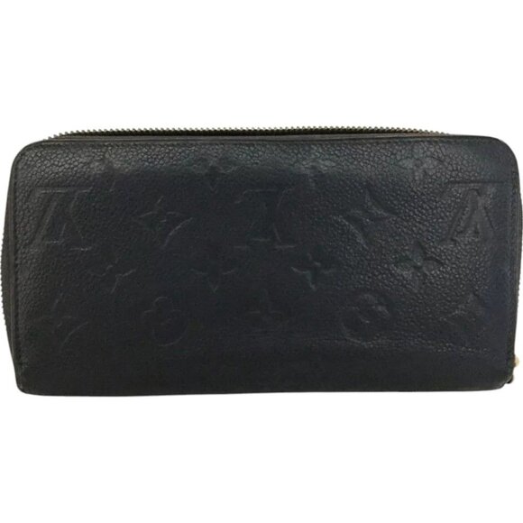 177247BH (L3) Louis Vuitton Wallet Long Navy Blue Monogram Empreinte - Picture 2 of 9